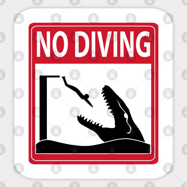 No Diving (Mosasaurus Warning) Sticker by SakuraDragon